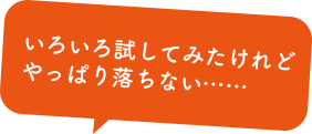 いろいろ試してみたけれどやっぱり落ちない