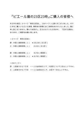 『ピエール瀧の23区23時』ご購入の皆様へ